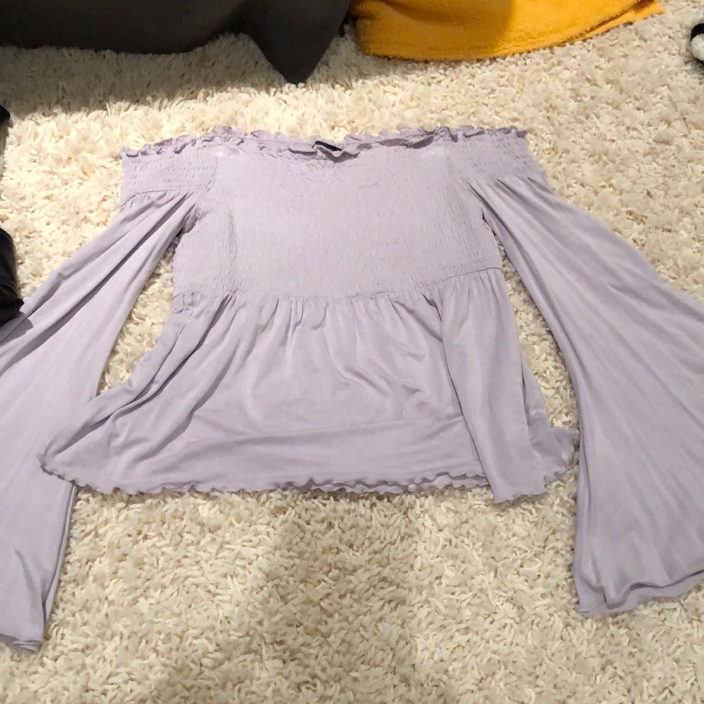 off the shoulder bell sleeve top